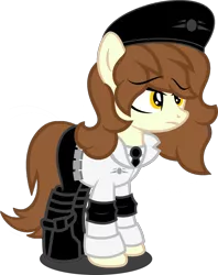 Size: 1280x1619 | Tagged: safe, artist:fletcherthehuntress, derpibooru import, oc, oc:anne devlynn, earth pony, pony, clothes, female, hat, mare, solo