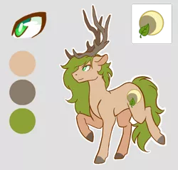 Size: 1100x1050 | Tagged: safe, artist:flaming-trash-can, derpibooru import, oc, oc:xander, unofficial characters only, deer, deer pony, original species, pony, antlers, raised hoof, reference, reference sheet, solo