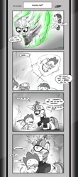 Size: 1451x3300 | Tagged: safe, artist:loreto-arts, derpibooru import, babs seed, diamond tiara, moondancer, silver spoon, spike, starlight glimmer, dragon, pony, comic:friendship is innuendo, comic:friendship is innuendo vol. 2, fire, hug, winged spike