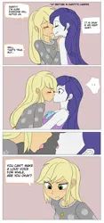 Size: 2448x5238 | Tagged: suggestive, artist:haibaratomoe, derpibooru import, applejack, rarity, equestria girls, comic, cute, drool, drool string, female, french kiss, jackabetes, kissing, lesbian, raribetes, rarijack, shipping