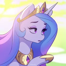 Size: 1890x1890 | Tagged: safe, artist:katputze, derpibooru import, princess celestia, alicorn, pony, bust, crown, cute, cutelestia, female, jewelry, mare, portrait, regalia, solo