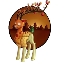 Size: 1800x2000 | Tagged: artist:raelin11, deer, derpibooru import, dryad, eyes closed, going to seed, safe, simple background, solo, the great seedling, transparent background