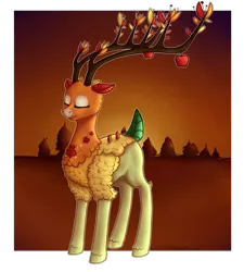 Size: 1800x2000 | Tagged: alternate version, artist:raelin11, deer, derpibooru import, eyes closed, going to seed, safe, signature, smiling, solo, the great seedling