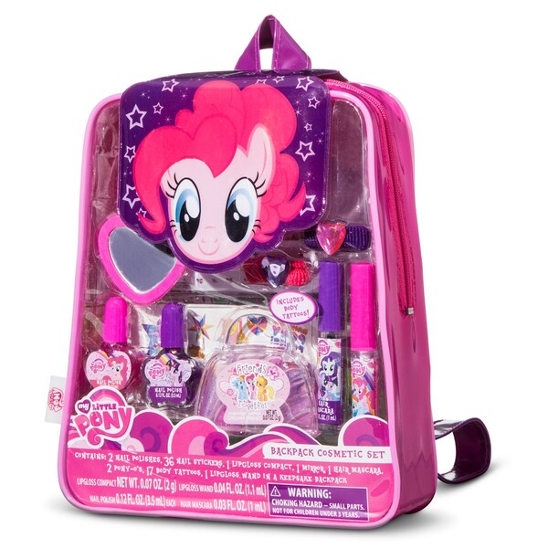 Size: 1400x1400 | Tagged: applejack, backpack, cosmetics, derpibooru import, fluttershy, gift set, hair tie, irl, lip gloss, mane six, mirror, nail polish, photo, pinkie pie, rainbow dash, rarity, safe, toy, twilight sparkle