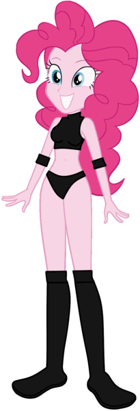 Size: 561x1639 | Tagged: safe, artist:invisibleink, artist:marcusvanngriffin, deleted from derpibooru, derpibooru import, editor:marcuvan0, pinkie pie, equestria girls, belly button, boots, clothes, elbow pads, female, knee pads, midriff, pose, shoes, simple background, solo, sports, sports bra, sports panties, transparent background, vector, wrestler, wrestling