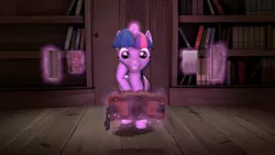 Size: 1280x720 | Tagged: safe, artist:mrm, derpibooru import, twilight sparkle, twilight sparkle (alicorn), alicorn, pony, 3d, book, bookshelf, cute, female, levitation, magic, mare, solo, source filmmaker, telekinesis, that pony sure does love books, twiabetes