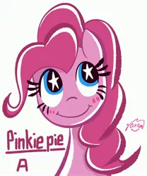 Size: 3414x4096 | Tagged: safe, artist:garammasara, derpibooru import, pinkie pie, pony, blushing, bust, cute, diapinkes, female, mare, portrait, simple background, solo, starry eyes, white background, wingding eyes