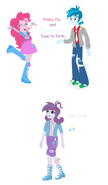 Size: 819x1403 | Tagged: safe, artist:berrypunchrules, artist:selenaede, derpibooru import, pinkie pie, thunderbass, equestria girls, female, fusion, male, pinkiebass, shipping, straight