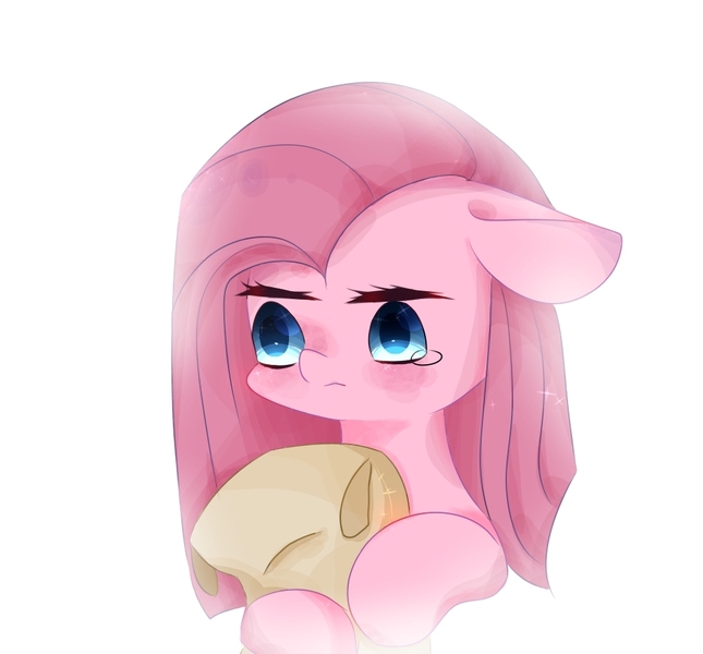 Size: 1000x930 | Tagged: safe, artist:sealko, derpibooru import, madame le flour, pinkie pie, earth pony, pony, party of one, bust, female, floppy ears, mare, pinkamena diane pie, pixiv, portrait, sad, simple background, solo, teary eyes, white background