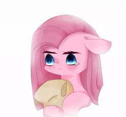 Size: 1000x930 | Tagged: safe, artist:sealko, derpibooru import, madame le flour, pinkie pie, earth pony, pony, party of one, bust, female, floppy ears, mare, pinkamena diane pie, pixiv, portrait, sad, simple background, solo, teary eyes, white background