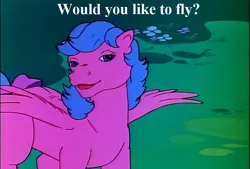 Size: 711x480 | Tagged: bow, bronybait, cute, derpibooru import, edit, edited screencap, firefly, flyabetes, g1, rescue at midnight castle, safe, screencap, speech, tail bow, talking