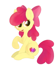 Size: 2550x3300 | Tagged: safe, artist:skyflys, derpibooru import, apple bloom, earth pony, pony, adorabloom, bow, cute, female, filly, gap teeth, solo