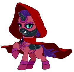 Size: 1246x1200 | Tagged: safe, artist:vasillium, derpibooru import, oc, oc:nyx, unofficial characters only, alicorn, pony, alicorn oc, bedroom eyes, boots, cape, clothes, collar, cosplay, costume, cutie mark, cutie mark clothes, cutie mark collar, disguise, eyelashes, female, filly, happy, hood, horn, lidded eyes, looking at you, mask, moon, nostrils, one hoof raised, open mouth, princess, royalty, secret, secret identity, shoes, simple background, smiling, smirk, smug, solo, standing, suit, superhero, tail, teeth, transparent background, uniform, wall of tags, wings