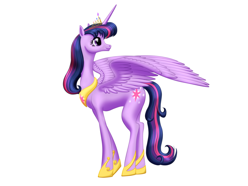 Size: 3264x2448 | Tagged: safe, artist:vasillium, derpibooru import, twilight sparkle, twilight sparkle (alicorn), alicorn, pony, crown, cutie mark, female, high res, horn, jewelry, looking back, mare, nostrils, older, older twilight, princess, regalia, royalty, simple background, solo, standing, transparent background, ultimate twilight, wings