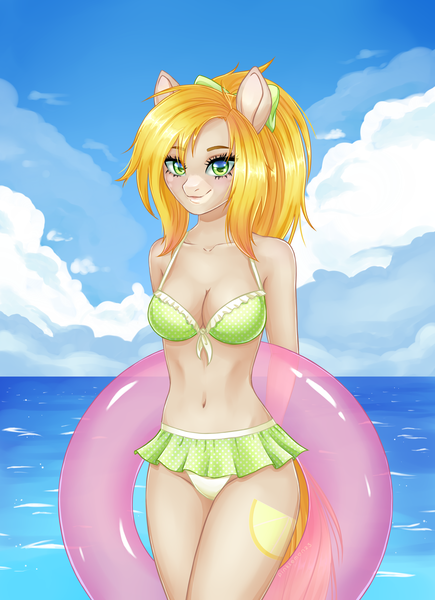 Size: 1900x2618 | Tagged: anthro, artist:pinklemon23, breasts, commission, derpibooru import, digital art, suggestive, summer, ych result