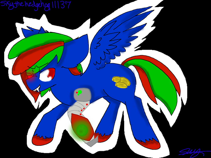 Size: 1456x1088 | Tagged: safe, artist:rainbow--harmony, derpibooru import, oc, oc:bitmaker, unofficial characters only, bat pony, pony, amputee, male, prosthetic limb, prosthetics, solo