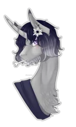 Size: 1500x2500 | Tagged: safe, artist:lastaimin, derpibooru import, oc, oc:gabbi, pony, unicorn, bone, bust, female, mare, portrait, simple background, solo, transparent background