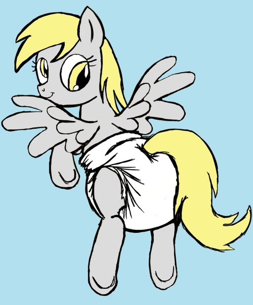 Size: 994x1197 | Tagged: questionable, artist:fillyscoots42, derpibooru import, edit, editor:fr3d, derpy hooves, pony, bubble butt, butt, clean, clean diaper, cute, diaper, diaper fetish, female, fetish, image, jpeg, mare, solo