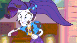 Size: 800x448 | Tagged: safe, derpibooru import, screencap, desert sage, doodle bug, microchips, princess thunder guts, rarity, waldo whereabout, dog, equestria girls, equestria girls series, lost and pound, spoiler:choose your own ending (season 2), spoiler:eqg series (season 2), animated, chase, clothes, converse, female, food truck, geode of shielding, lost and pound: rarity, magical geodes, mud, muddy, running, shoes