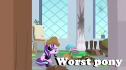 Size: 1912x1072 | Tagged: safe, derpibooru import, edit, edited screencap, screencap, starlight glimmer, pony, a horse shoe-in, dirt, downvote bait, drama, drama bait, mud, op isn't even trying anymore, starlight drama, worst pony