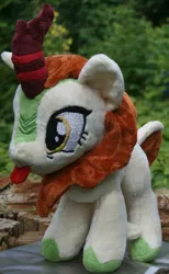 Size: 1356x2200 | Tagged: safe, artist:bastler, derpibooru import, autumn blaze, kirin, female, irl, photo, plushie, solo, tongue out