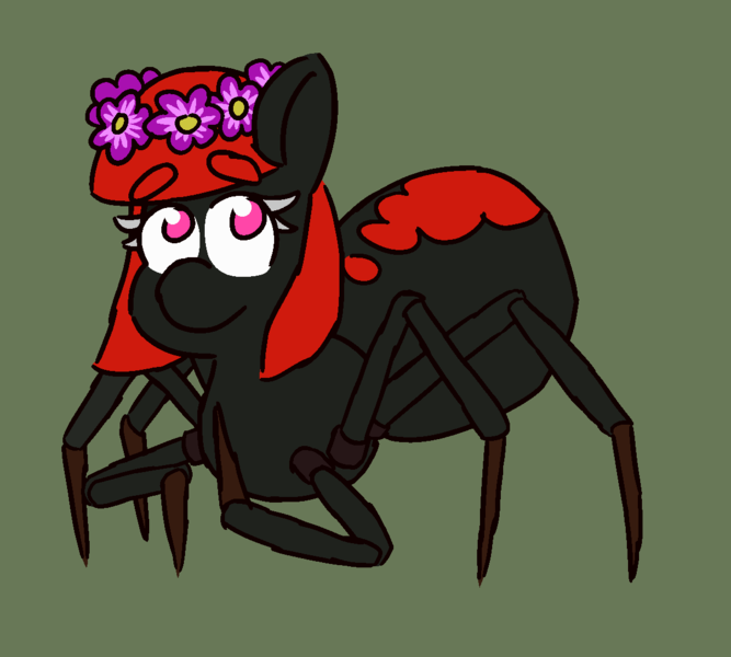 Size: 1200x1080 | Tagged: artist:threetwotwo32232, derpibooru import, female, flower, mare, monster mare, monster pony, oc, oc:silk flower, original species, reference sheet, safe, solo, spiderpony