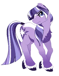 Size: 306x393 | Tagged: safe, artist:a-chatty-cathy, derpibooru import, twilight sparkle, earth pony, pony, leak, spoiler:g5, alternate design, base used, earth pony twilight, g5, simple background, solo, transparent background, twilight sparkle (g5)