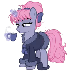 Size: 3200x3200 | Tagged: safe, alternate version, artist:cheezedoodle96, derpibooru import, oc, oc:velvet, unofficial characters only, pony, unicorn, .svg available, bathrobe, blowing, clothes, cup, female, glowing horn, horn, levitation, magic, mare, messy mane, robe, see-through, sheer lingerie, simple background, slippers, solo, steam, svg, teacup, telekinesis, transparent background, vector