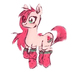 Size: 2417x2417 | Tagged: safe, artist:mattthewaffle, derpibooru import, oc, oc:rose melons, unofficial characters only, pony, clothes, eye clipping through hair, simple background, socks, transparent background