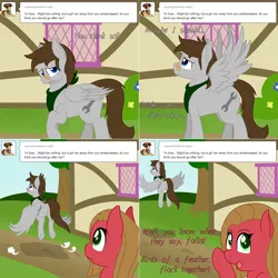 Size: 2002x2002 | Tagged: safe, artist:phoenixswift, derpibooru import, oc, oc:fuselight, oc:pun, unofficial characters only, pegasus, pony, ask fuselight, ask, flying, male, stallion, tumblr