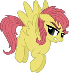 Size: 755x802 | Tagged: safe, artist:starryoak, derpibooru import, fluttershy, pegasus, pony, miracleverse, alternate hairstyle, angry, female, simple background, solo, story included, transparent background