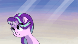 Size: 1920x1080 | Tagged: safe, artist:hananpacha, derpibooru import, starlight glimmer, pony, unicorn, animated, bust, cute, eye clipping through hair, female, frame by frame, glimmerbetes, glowing horn, horn, magic, mare, portrait, solo, sparkles