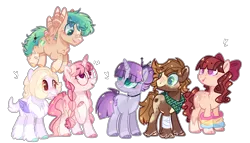 Size: 1280x730 | Tagged: safe, artist:jxst-alexa, derpibooru import, oc, oc:amethyst, oc:blazing star, oc:matheo, oc:panmela, oc:strawberry cheesecake, oc:sunrise dawn, unofficial characters only, earth pony, hybrid, pegasus, pony, unicorn, base used, female, interspecies offspring, magical lesbian spawn, male, mare, next generation, offspring, parent:applejack, parent:cheese sandwich, parent:discord, parent:dumbbell, parent:fluttershy, parent:maud pie, parent:pinkie pie, parent:rainbow dash, parent:rarity, parent:sunset shimmer, parent:troubleshoes clyde, parent:twilight sparkle, parents:cheesepie, parents:discoshy, parents:dumbdash, parents:rarimaud, parents:sunsetsparkle, parents:troublejack, stallion