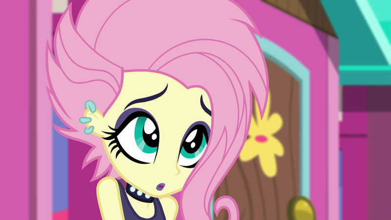 Size: 1920x1080 | Tagged: safe, derpibooru import, screencap, fluttershy, equestria girls, equestria girls series, the road less scheduled, the road less scheduled: fluttershy, spoiler:choose your own ending (season 2), spoiler:eqg series (season 2), choker, cute, ear piercing, earring, eyeliner, eyeshadow, female, flutterpunk, goth, jewelry, makeup, metalshy, piercing, shyabetes, sleeveless, solo