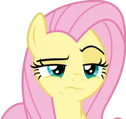 Size: 6550x6187 | Tagged: safe, artist:twilirity, derpibooru import, angel bunny, fluttershy, pegasus, pony, she talks to angel, .svg available, absurd resolution, angel is not amused, body swap, close-up, female, frown, lidded eyes, looking at you, male and female, mare, raised eyebrow, simple background, solo, transparent background, unamused, vector