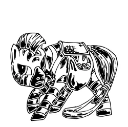 Size: 646x642 | Tagged: safe, artist:smt5015, derpibooru import, zebra, black and white, grayscale, mohawk, monochrome, simple background, solo, white background