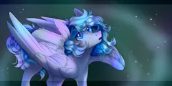 Size: 2256x1128 | Tagged: safe, artist:skimea, derpibooru import, oc, oc:wave, pegasus, pony, female, looking up, mare, solo