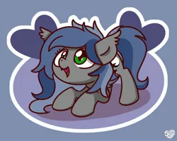 Size: 2560x2048 | Tagged: safe, artist:sugar morning, derpibooru import, oc, oc:eclipse penumbra, unofficial characters only, bat pony, pony, bat pony oc, bat wings, cute, cute little fangs, ear fluff, fangs, happy, open mouth, playful, slit pupils, smiling, weapons-grade cute, wings
