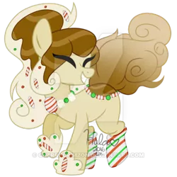 Size: 400x400 | Tagged: safe, artist:cherri-crimzon, derpibooru import, oc, oc:peppermint hot cocoa, original species, pond pony, pony, clothes, deviantart watermark, female, mare, obtrusive watermark, simple background, socks, solo, transparent background, watermark