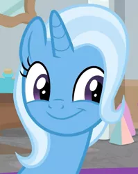 Size: 680x853 | Tagged: safe, derpibooru import, screencap, trixie, pony, unicorn, a horse shoe-in, cropped, cute, diatrixes, smiling, solo, trixie is best pony, when she smiles