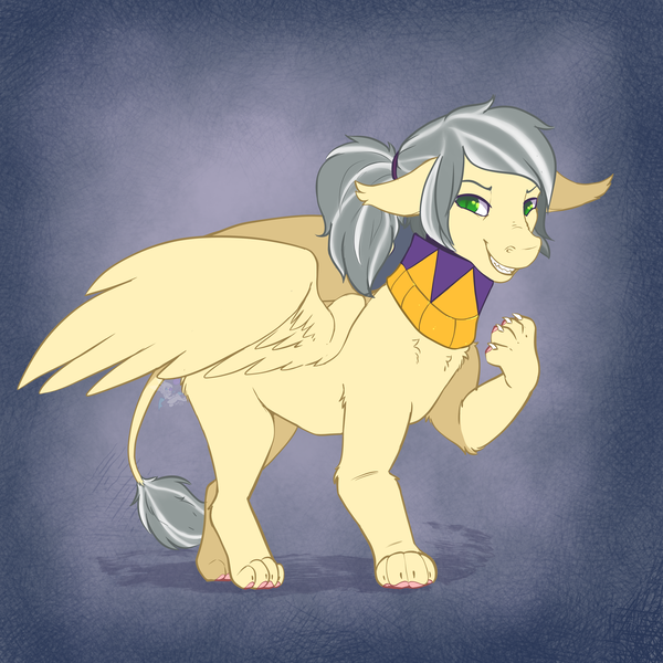 Size: 4000x4000 | Tagged: artist:shushikitty, claws, derpibooru import, female, grin, oc, oc:mercury shine, safe, smiling, solo, species swap, sphinx, sphinxified, unofficial characters only