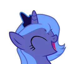 Size: 884x733 | Tagged: safe, artist:rainbow eevee, derpibooru import, princess luna, pony, bust, crown, cute, eyes closed, female, filly, filly luna, happy, jewelry, lunabetes, open mouth, regalia, simple background, smiling, solo, transparent background, woona, younger