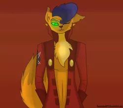 Size: 2872x2528 | Tagged: abyssinian, anthro, artist:rosestardragonmp3, capper dapperpaws, cat, clothes, coat, derpibooru import, male, my little pony: the movie, one eye closed, safe, simple background, solo, wink