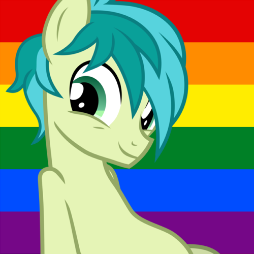 Size: 500x500 | Tagged: safe, artist:frownfactory, derpibooru import, editor:prideponies, sandbar, pony, cute, headcanon, implied gallbar, lgbt headcanon, pride, pride flag, sandabetes, sexuality headcanon