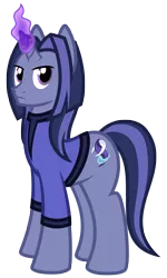 Size: 1800x3000 | Tagged: safe, artist:cyril_deroach, derpibooru import, oc, oc:dream writer, unicorn, clothes, cutie mark, magic, male, shirt, show accurate, simple background, solo, stallion, transparent background