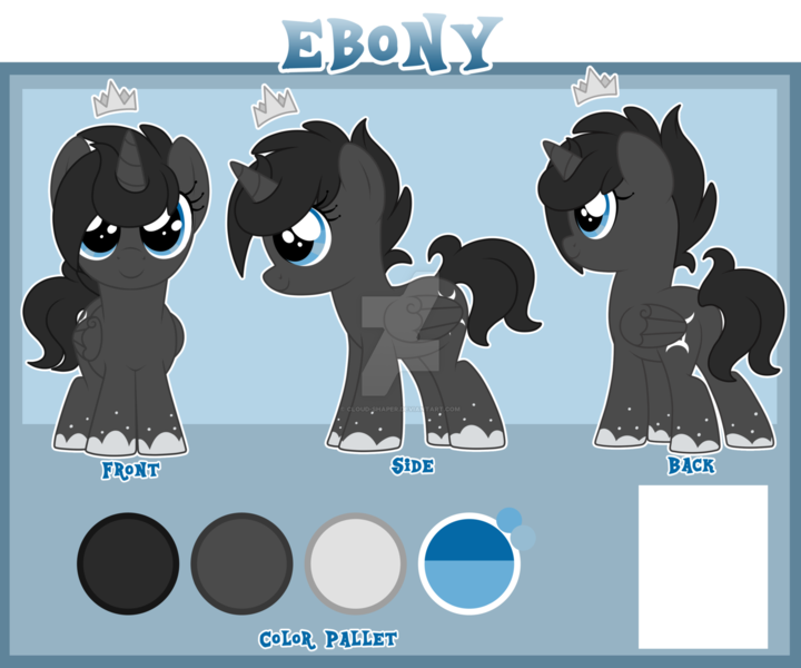 Size: 1600x1333 | Tagged: safe, artist:crystal-tranquility, derpibooru import, oc, oc:ebony, alicorn, pony, deviantart watermark, female, filly, obtrusive watermark, reference sheet, simple background, solo, transparent background, watermark