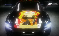 Size: 1024x622 | Tagged: safe, artist:pabrony83, derpibooru import, sunset shimmer, equestria girls, equestria girls series, dodge charger, forza motorsport 6, geode of empathy, magical geodes