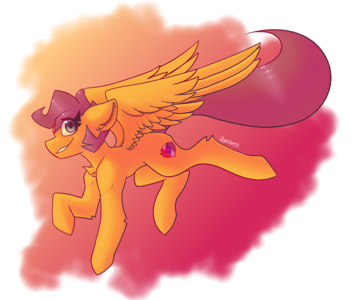 Size: 1000x846 | Tagged: safe, artist:synnibear03, derpibooru import, scootaloo, pegasus, pony, chest fluff, cute, cutealoo, cutie mark, ear fluff, leg fluff, older, older scootaloo, partial background, profile, scootaloo can fly, simple background, smiling, solo, speedpaint available, spread wings, the cmc's cutie marks, transparent background, wings