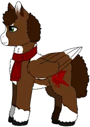 Size: 503x707 | Tagged: safe, artist:69beas, derpibooru import, oc, oc:luke pineswood, unofficial characters only, pegasus, pony, chest fluff, clothes, colored hooves, ear fluff, fluffy, hoof fluff, male, pinto, scarf, simple background, solo, stallion, transparent background