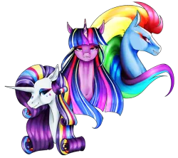 Size: 2388x2122 | Tagged: safe, artist:oneiria-fylakas, derpibooru import, rainbow dash, rarity, twilight sparkle, pony, bust, portrait, rainbow power, simple background, transparent background